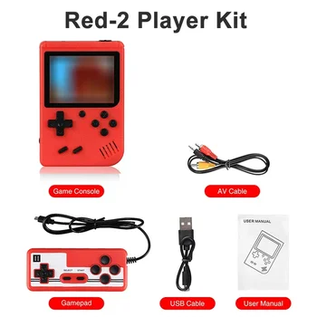 NEW Portable Retro Mini Video Game Console 8-Bit Handheld Game Player Built-in 400 games AV Out Game Console Gameboy videojuego (Red-2 player) 10