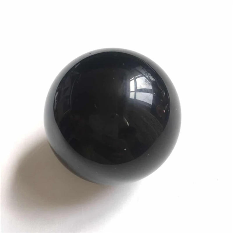 Bola de piedra obsidiana negra Natural grande de 80mm, esfera de cristal de cuarzo con soporte curativo, piedras preciosas pulidas, decoración Feng Shui para el hogar, regalo