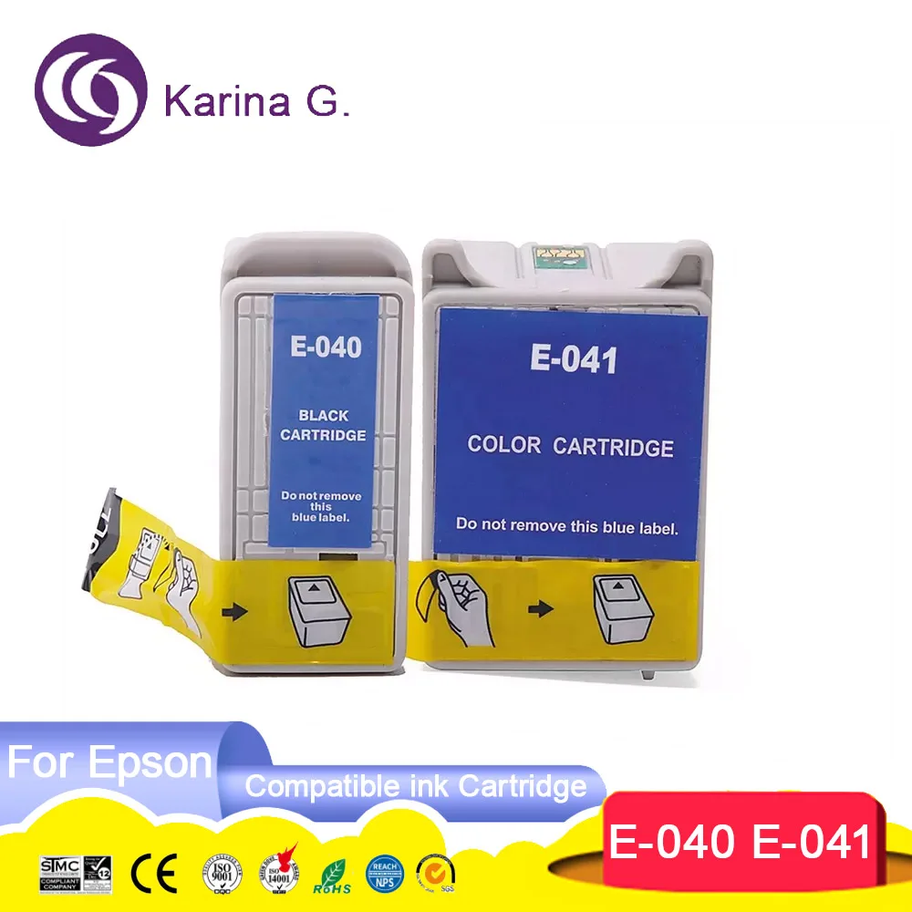 Karina.G Für Epson T040 T041 E-040 E-041 Premium Farbe Kompatibel Inkjet  Tinte Patrone für Epson Stylus C62 CX3200 Drucker