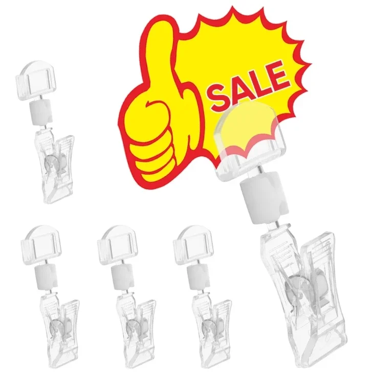 10pcs 상품 기호 클립 아크릴 가격 태그 가격 표시 홀더 태그 슈퍼마켓 스티커 가격 태그 테이블 카드 유형 클램프