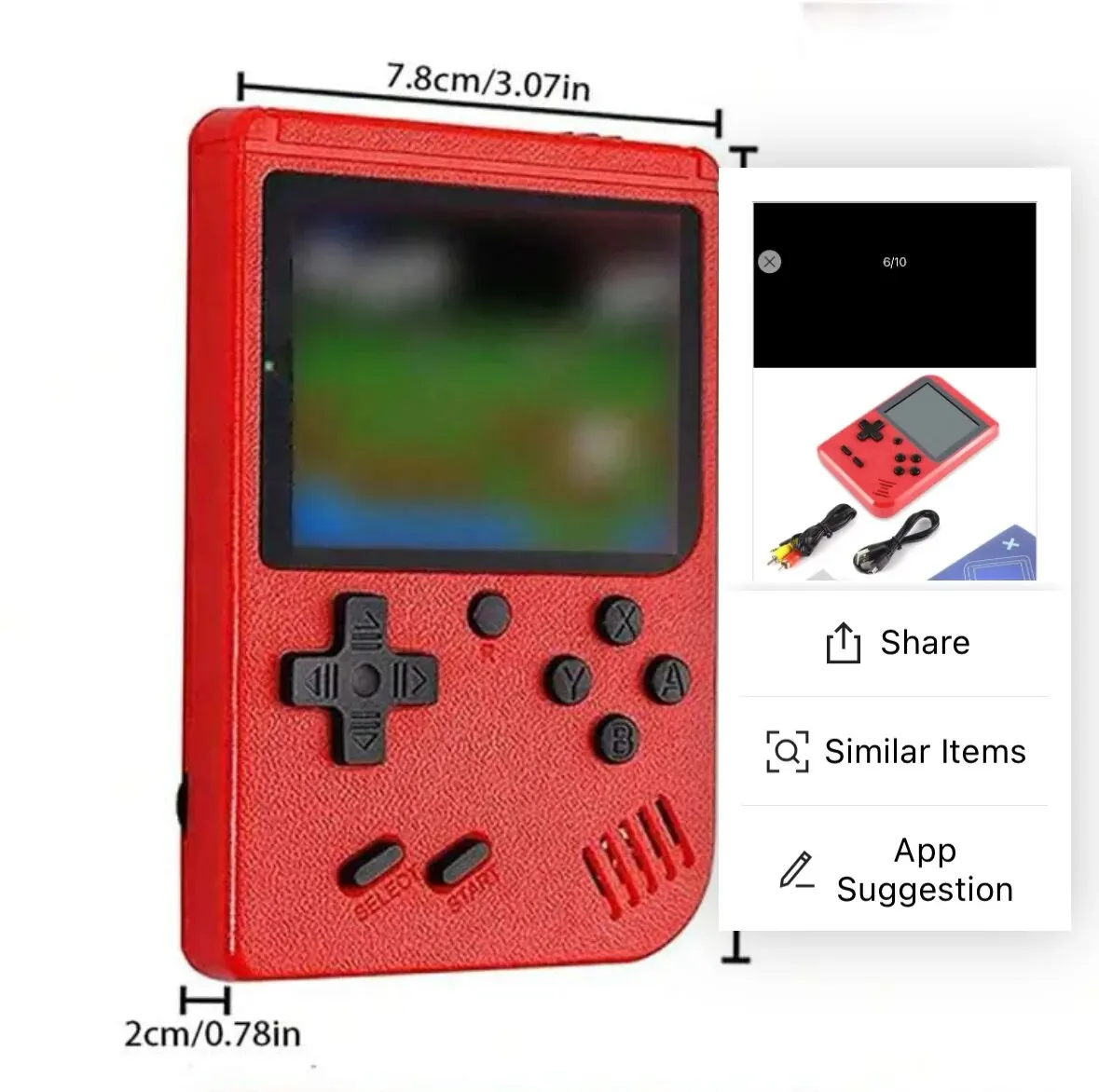 A Red Retro Classic Games Children's Handheld Small Game Console With 400 Game Charging Can Be Connected To The TV 4