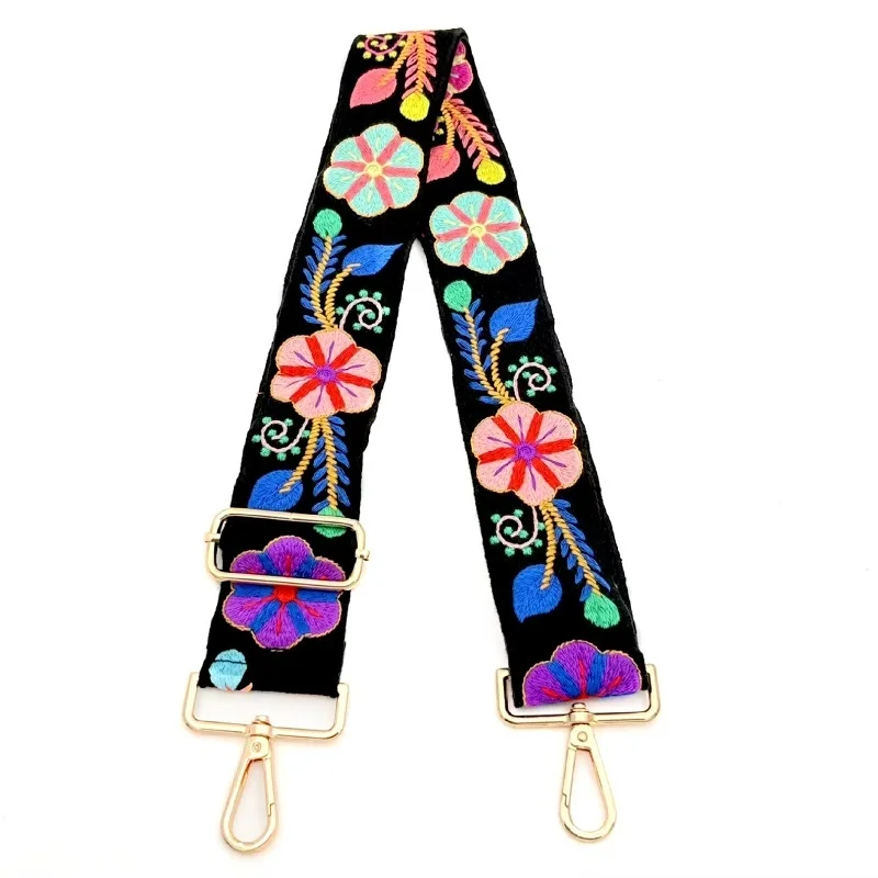 Vintage Style DIY Embroidery Shoulder Strap Multi-purpose Fashion Handbag Accessory Adjustable Comfortable Purse Strap