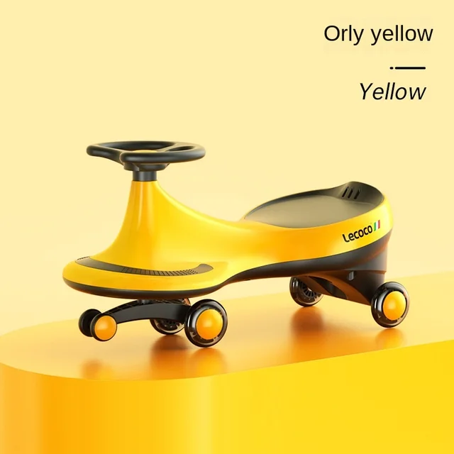 LazyChild Simple And Comfortable Twisting Car Scooter Flash Mute Wheel Children's Early Sensory Training Twisting Car Yo-Yo 3