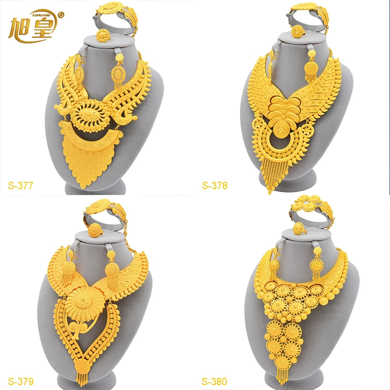 Индийский Дубай, покрытое 24-каратным золотом, искусственное Африканское большое ожерелье, наборы свадебных подарков, Арабские Ювелирные наборы Индийский Дубай, покрытое 24-каратным золотом, искусственное Африканское большое ожерелье, наборы свадебных подарков, Арабские Ювелирные наборы