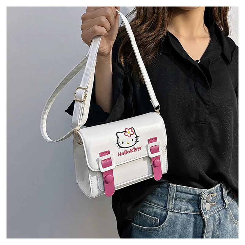 

Hello Kitty Shoulder Bag PU Kawaii jK Lolita Uniform Bag Cinnamoroll Melody Tote Bag Cartoon Fashion Backpacks Gifts for Girls