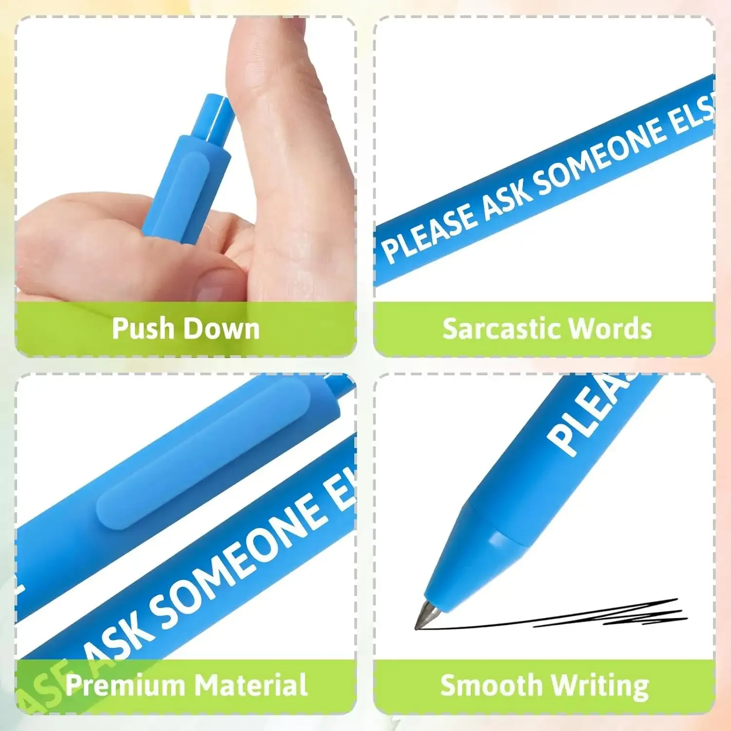 Fun & Satirical Quote Ballpoint Pen Set - Amusement Park Edition