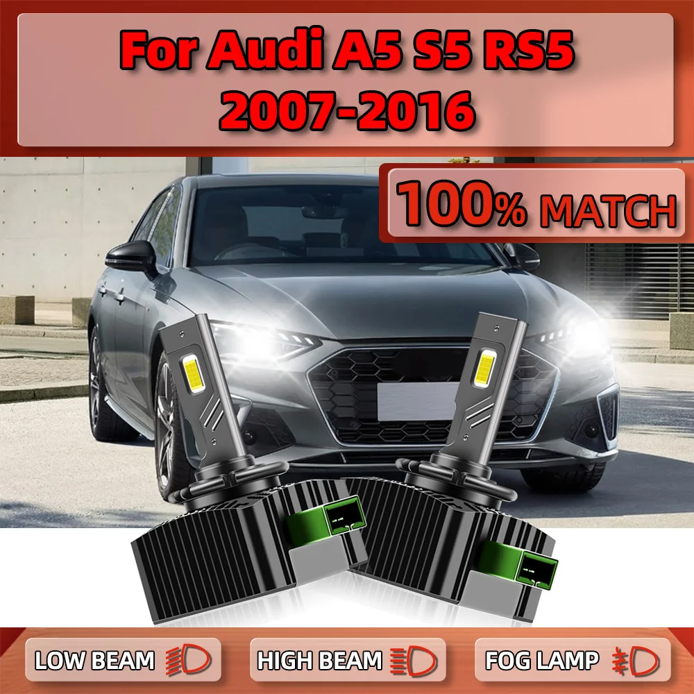 

2Pcs D3S 120W HID Xenon Headlight Bulbs 25000LM Car Lights 12V 6000K For Audi A5 S5 RS5 2007-2010 2011 2012 2013 2014 2015 2016