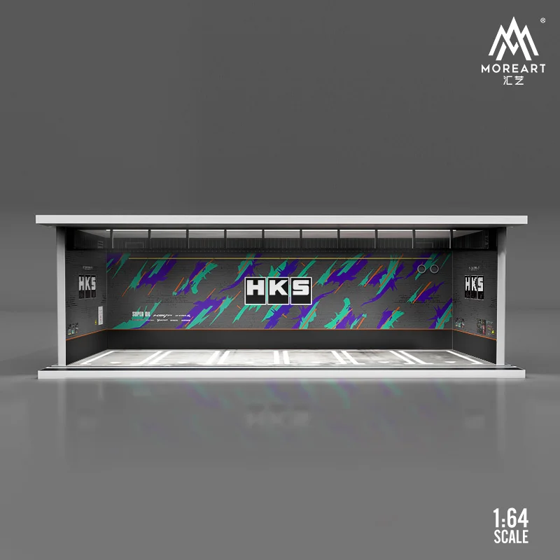 

MoreArt 1/64 HKS theme painted light version of underground parking garage car model assembled dust proof display scene