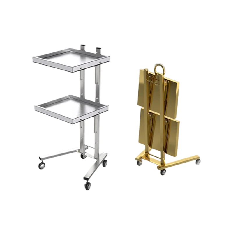 

Special Net Red Tools Car Stainless Steel Beauty Salon Cart Tool Trolley Haircut Folding Tool Cart Two-Layer Rack