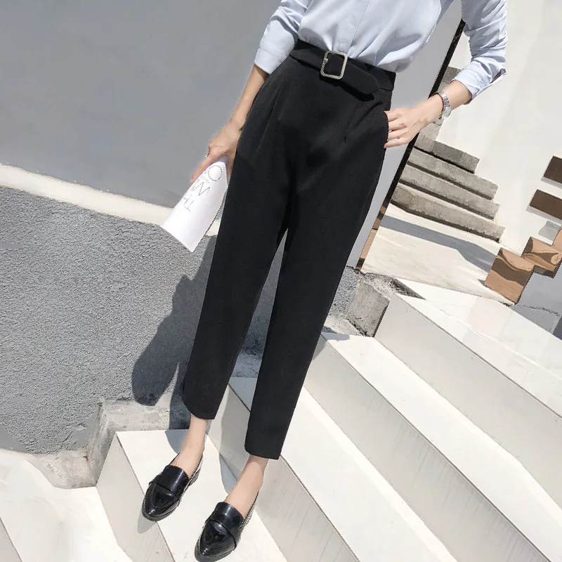 

Baggy Pants Women's Summer 2020 New High Waist Harem Pants Korean Style Loose All-Matching Slimming Casual Ankle-Length Suit Pan