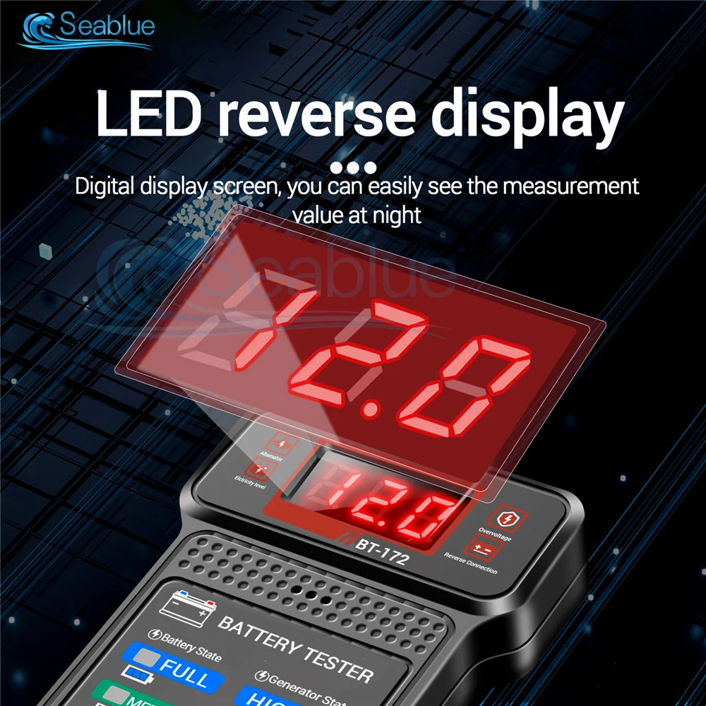12V Multifunctional Battery Testers Auto Repair Industry Detection with LED Reverse Display Screen Electrician Tool battery tester