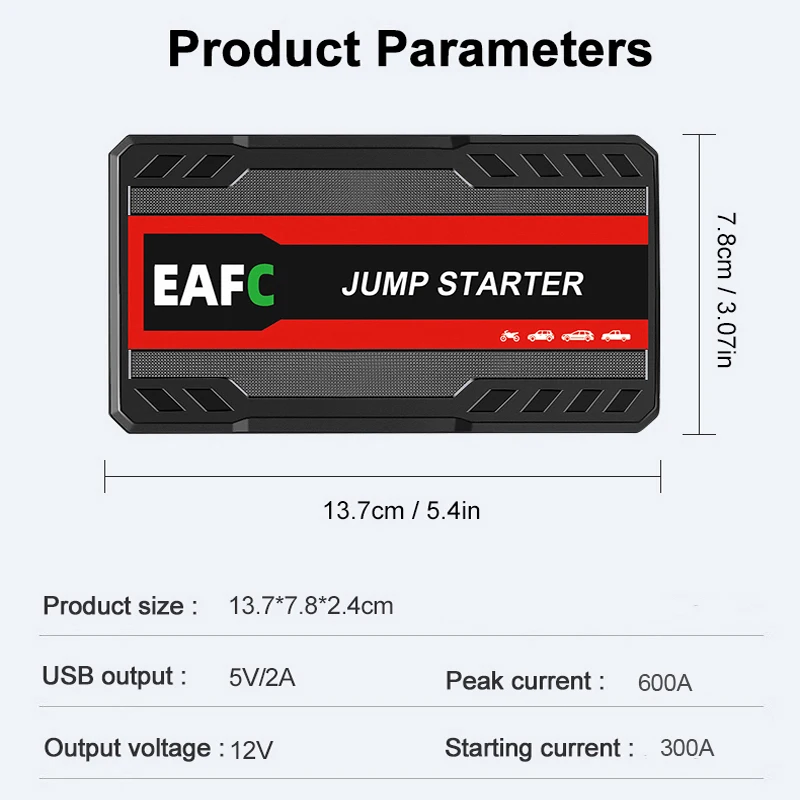2000A Portable Car Jump Starter & Power Bank