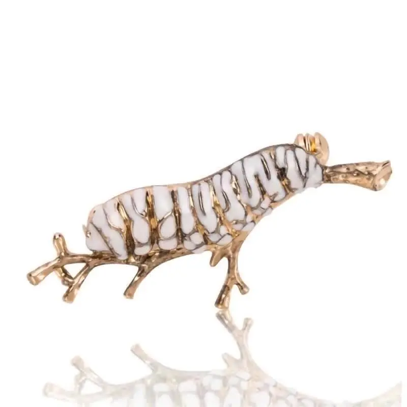 K14 ピンブローチ 昆虫 クワガタ 襟ピン ブローチ チェーン シルバー 昆虫 虫 生物 襟