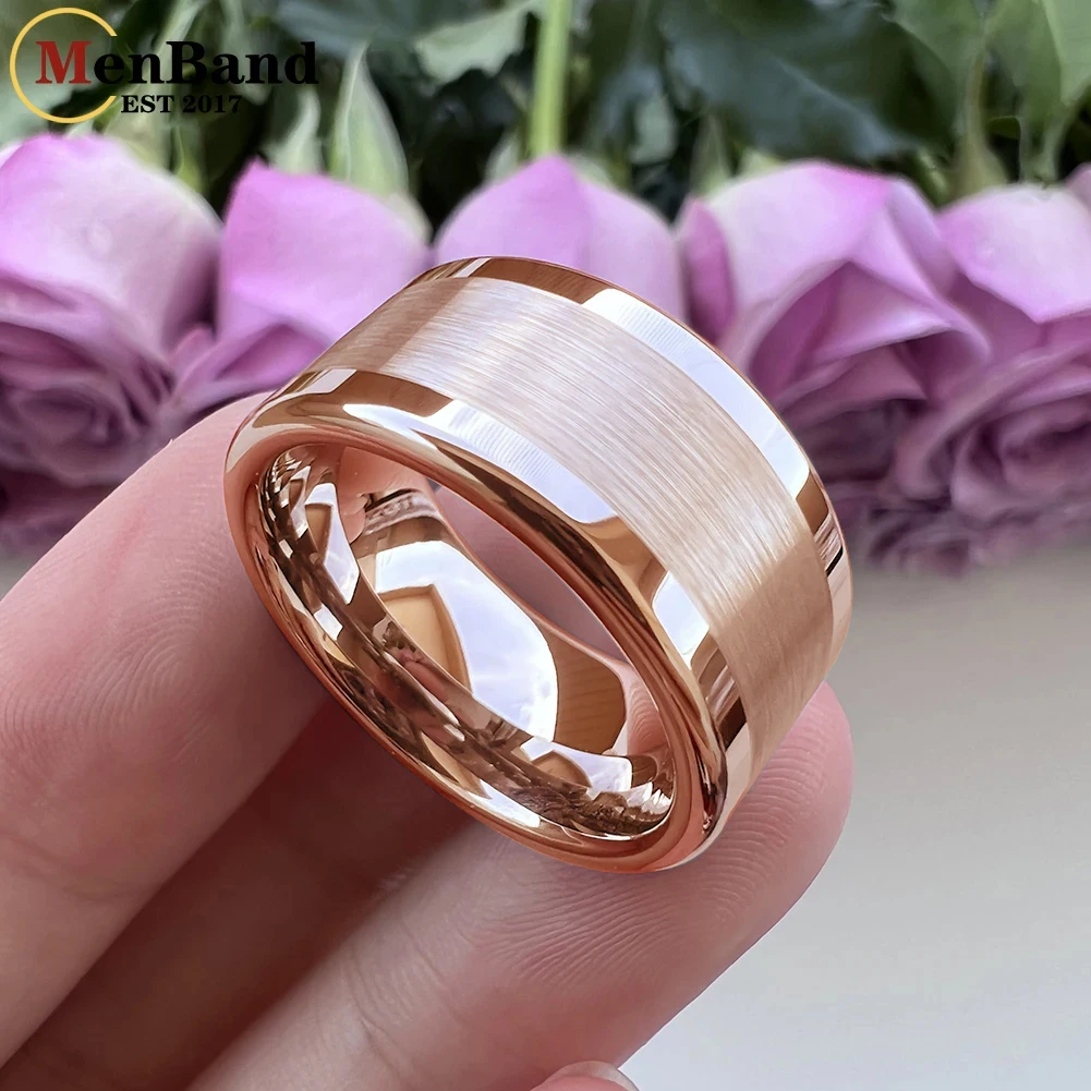 MenBand 10MM 12MM Classic Fashion Polished Brushed Flat Wedding Band Tungsten Men Women Ring Comfort Fit Free Shipping