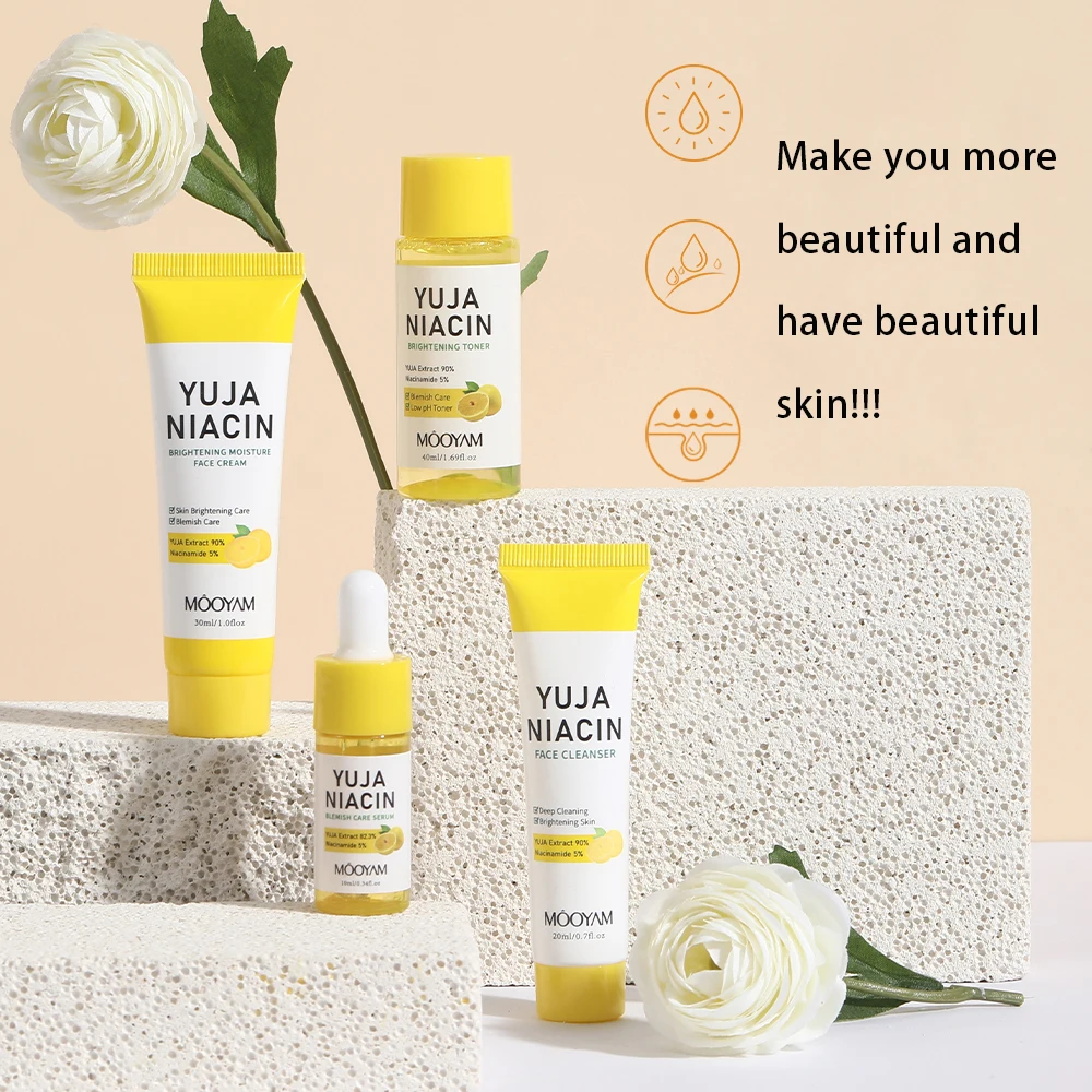 Skin Care Set YUJA NIACIN 30days Brightening Facial Cleanser Face Cream Serum Toner Moisturizing Hydrating