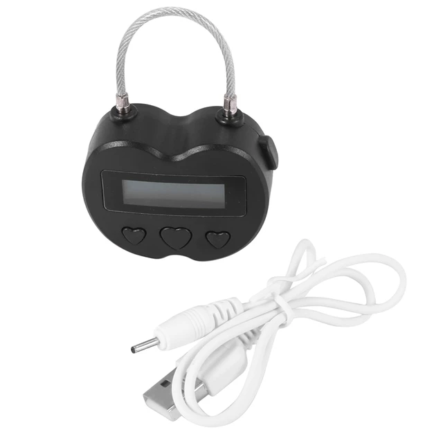 4X Smart Time Lock LCD Display Time Lock Multifunction Travel Electronic Timer,USB Rechargeable Temporary Timer Padlock 5