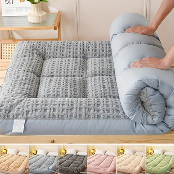 Milk Velvet Mattress Pad,All-season Headboard,Single,double Size,polyester Fill,Breathable Fluffy Autumn and Winter First Choice