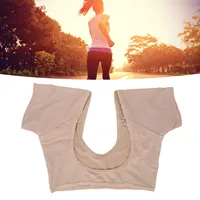 Armpit Sweat Pads for Woman Underarm Sweat Vest Quick Dry Breathable Mesh Reusable Armpit Sweat Pads for Women Girls Skin Color 1