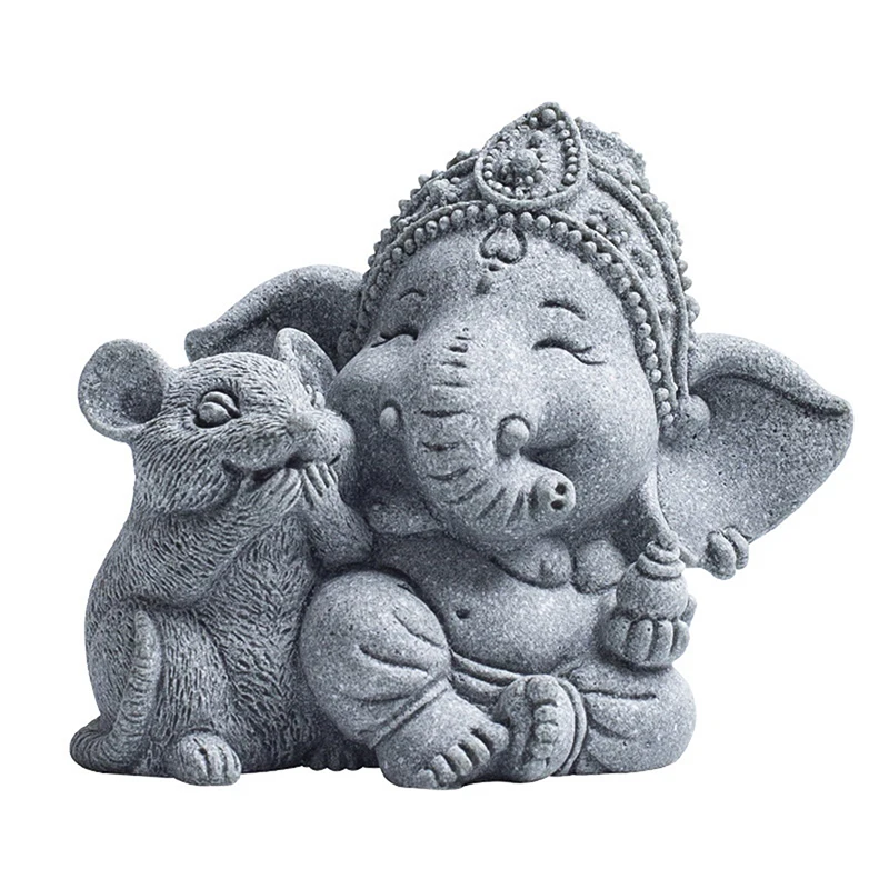 1 Stück Wächter-Elefant-Statue mit Hände in Gebetsposition für Heimdekoration – handbemalte Harzskulptur – Detail 8