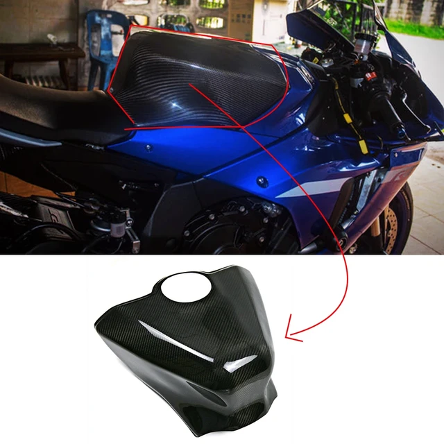 Ailettes de moto brillantes en fibre de carbone, kit d'aile, déflecteur  d'air Spomicrophone, côté aérodynamique, YAMAHA YZF R1 R1M 2015-2022, 2023  - AliExpress