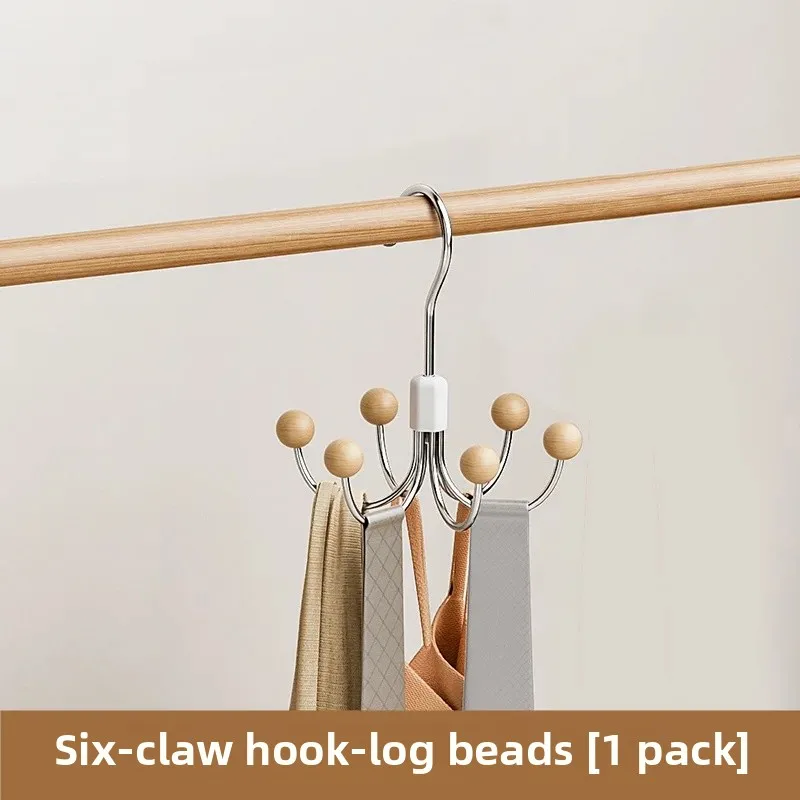 Rotating Six Claw Hook Wardrobe Multifunctional Hook Can Be Used for Underwear Suspender Hat Storage Hanging Rack Hanging Hook