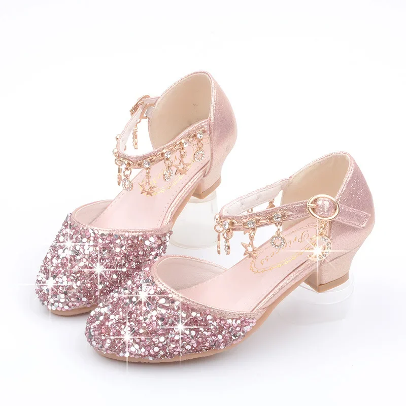 Sequin Girls' Shoes Due To Childhood Glitter Shiny High Heels