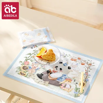 AIBEDILA Tovagliette usa e getta per bambini, impermeabili e antiolio, con design simpatico a forma di animale, portatili, per neonati e bambini piccoli