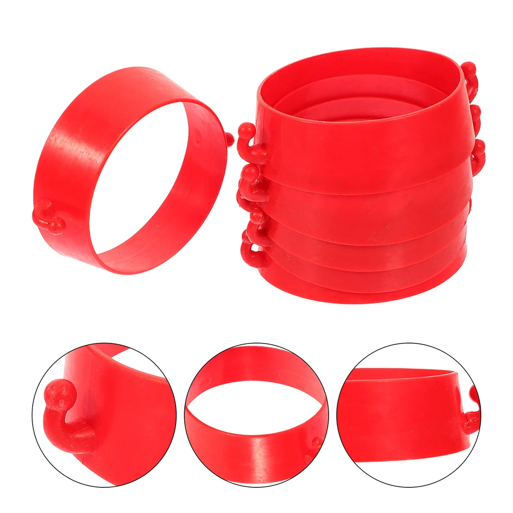 Ring Chain Buckle Traffic Cones Connector Construction Barrier Links Roadway Safety Plastic Pole Installations 5 Pcs