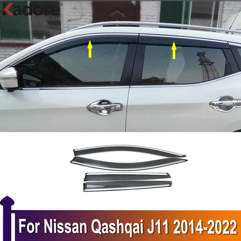 For Nissan Qashqai J11 2014 2015 2016-2021 2022 Plastic Car Window Wind  Deflector Visor Rain Sun Protector Guards Vent Cover - AliExpress