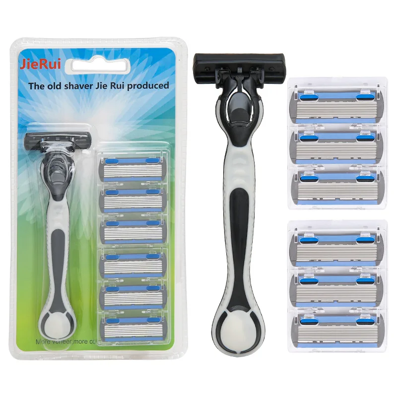 

2-6 layer Shaving Manual Blade Men'S Shaver Replacement Blade Shaver Set Male Hand Shaver Blade Razor Shaving Knife Face Beard