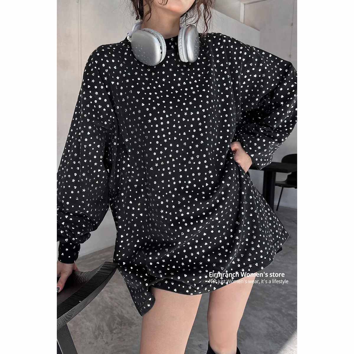 firmranch-new-stars-moon-shape-full-rhinestone-loose-long-sleeve-t-shirts-for-women-black-pullover-sweatershirt-free-shipping