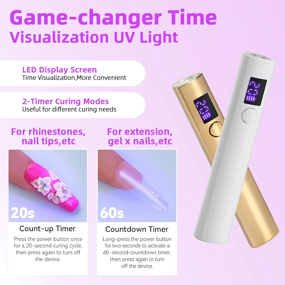 Handheld UV Led Nail Lamp Nail Dryer Nail Light For Curing All Gel Polish Rechargeable Quick Drying Manicure Machine Nail Salon 2