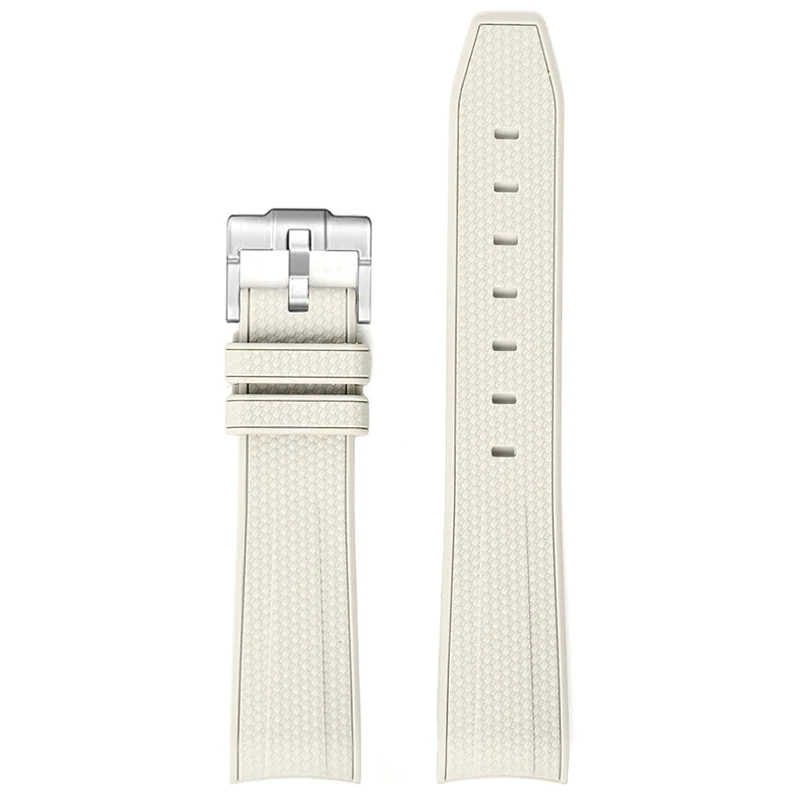 Diving Curved End Silicone Rubber Watch Strap, 20mm