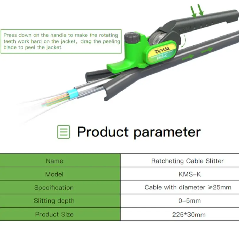 fiber quick connector TAWAA  KMS-K Ratcheting Cable Slitter Optical Fiber Tool Stripper - OPTICAL FIBER FTTH TOOL Cutter Fibra óptica Fibre Optique fiber optic equipments