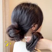 Perruque Updo synthétique facile à porter, Chignon lisse et élégant avec élastique, postiche queue de cheval en Fiber résistante à la chaleur 2