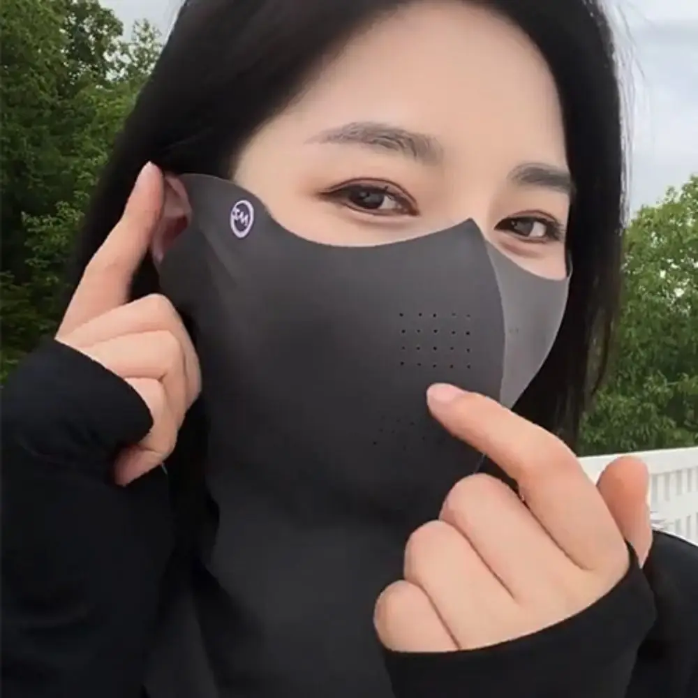 Women Traceless Mask Ice Silk Anti-UV Facemask Sport Sunscreen Mask Summer Cycling Sun Protection Breathable Thin Cover Face