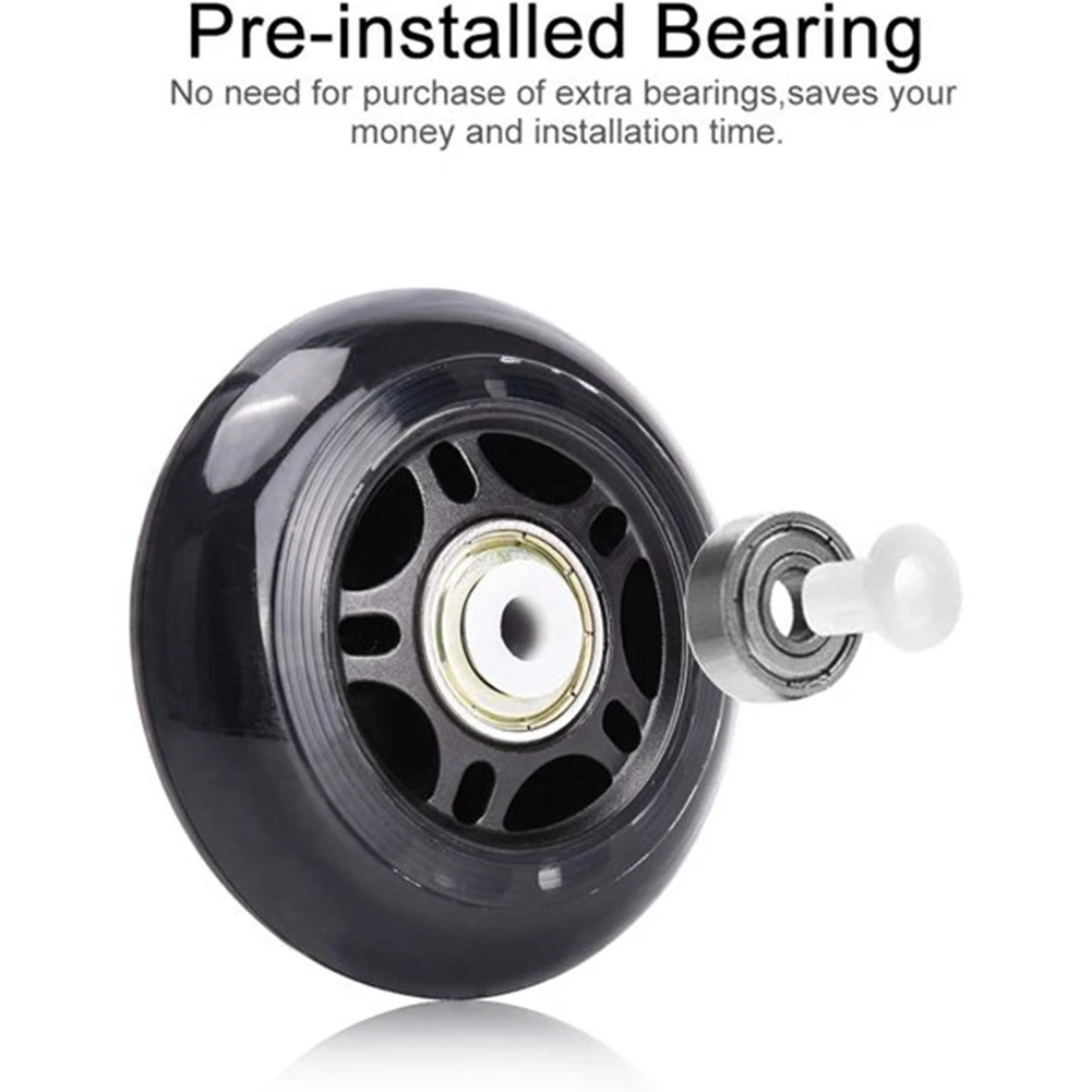 4Pcs Roller Skates Non-Flashing Wheel Skate Wheel 70X24mm Bearing Skate Accessories Non-Slip