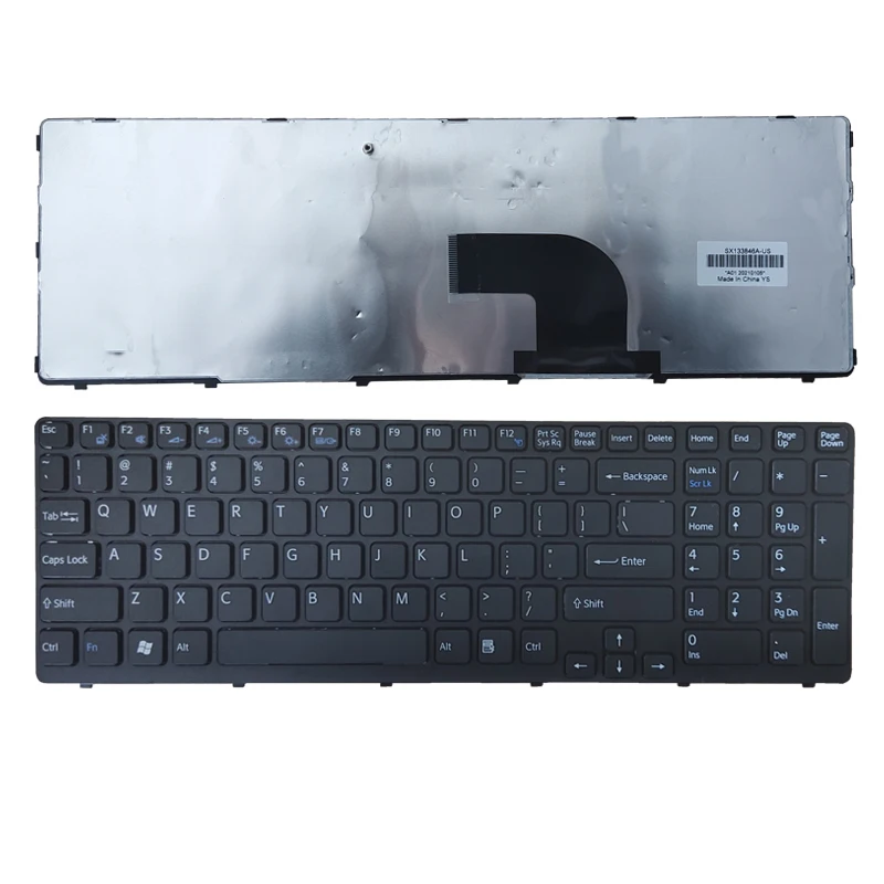 

Клавиатура для ноутбука sony vaio SVE1511V1R SVE15115YC SVE151C11M SVE151E11T SVE15115YCB SVE15115YCP с черной рамкой