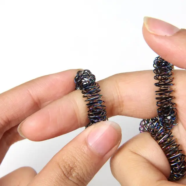 Compact Premium Acupressure Ring Springs Steel Anti Stress Rings Mini φ2.5cm Stress Ring Relaxation Fingers 2