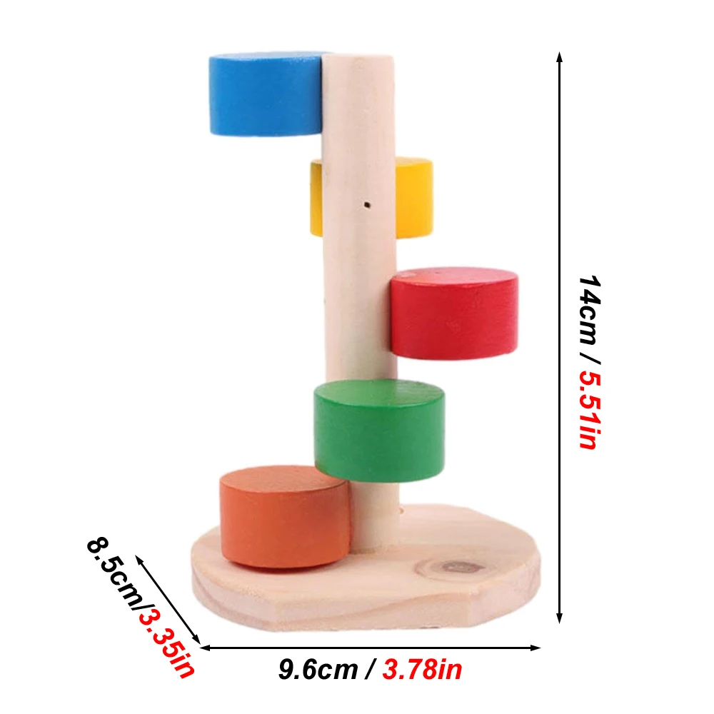 1pc Colorful Wooden Hamster Climbing Ladder Toy Solid Wood Chew Toy for Small Animal Bird Guinea Hamster Pet Play Cage Decor