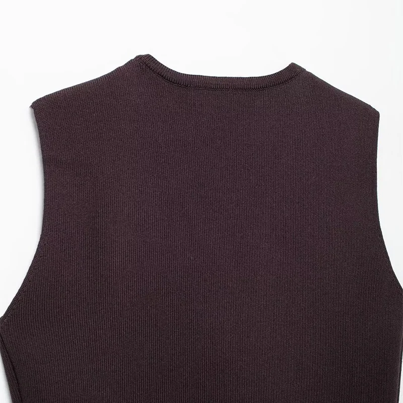 Fashion Single Breasted Knitted Vest Top Women Wine Red V-Neck Sleeveless Sweater Tank Female Autumn Chic Lady Knitwear New