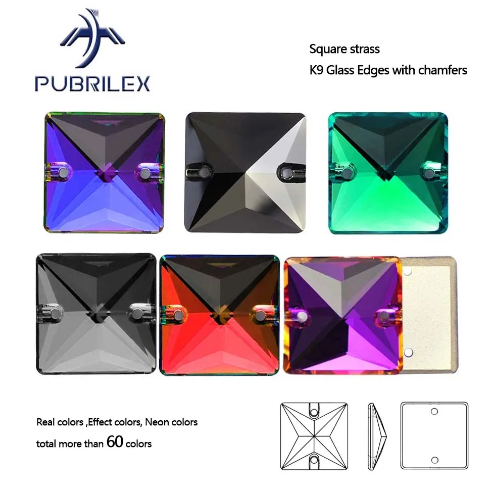 K9 Quadratische Strass-Kristalle aus Kosmikglas AB, Mondlicht-Nähsteine, Flachsteine zum Aufnähen für Kleidung, Taschen und Accessoires