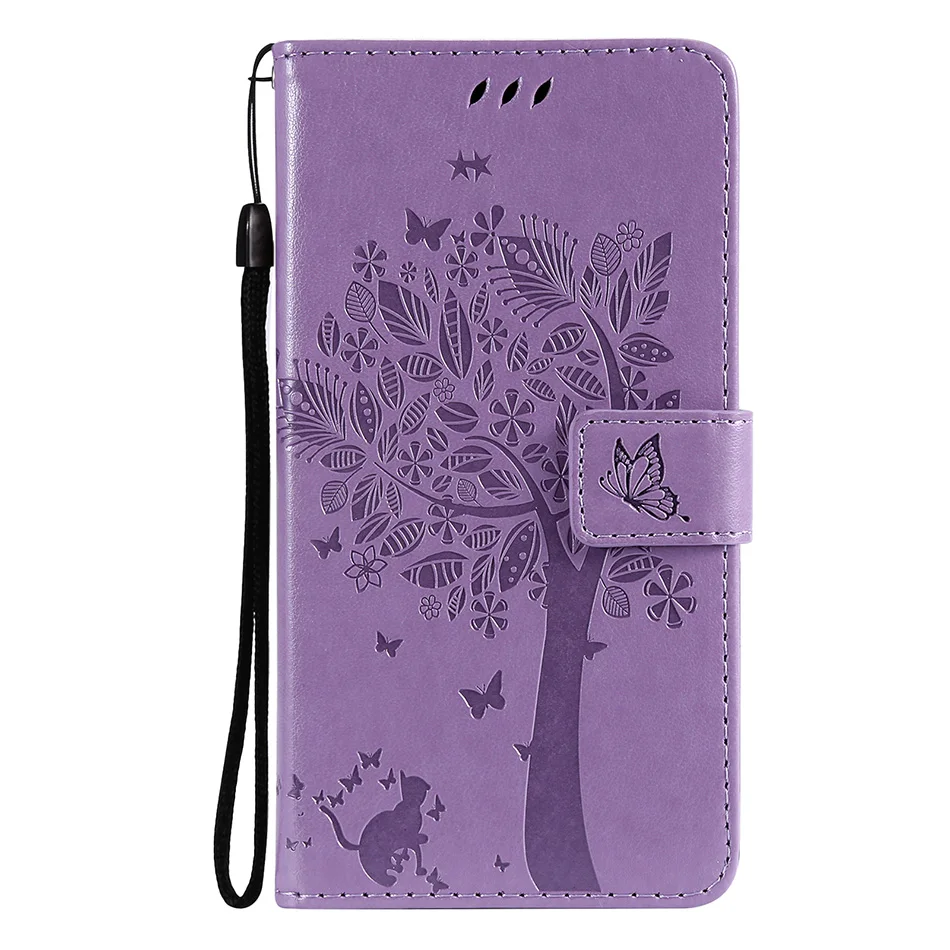 samsung flip phone cute Cat&Tree Flip Leather Case  For Samsung Galaxy Note 20 Ultra S20 Plus S21 FE A12 A22 A32 A52 A72 A23 A03 Core Phone Book Cover kawaii phone cases samsung Cases For Samsung