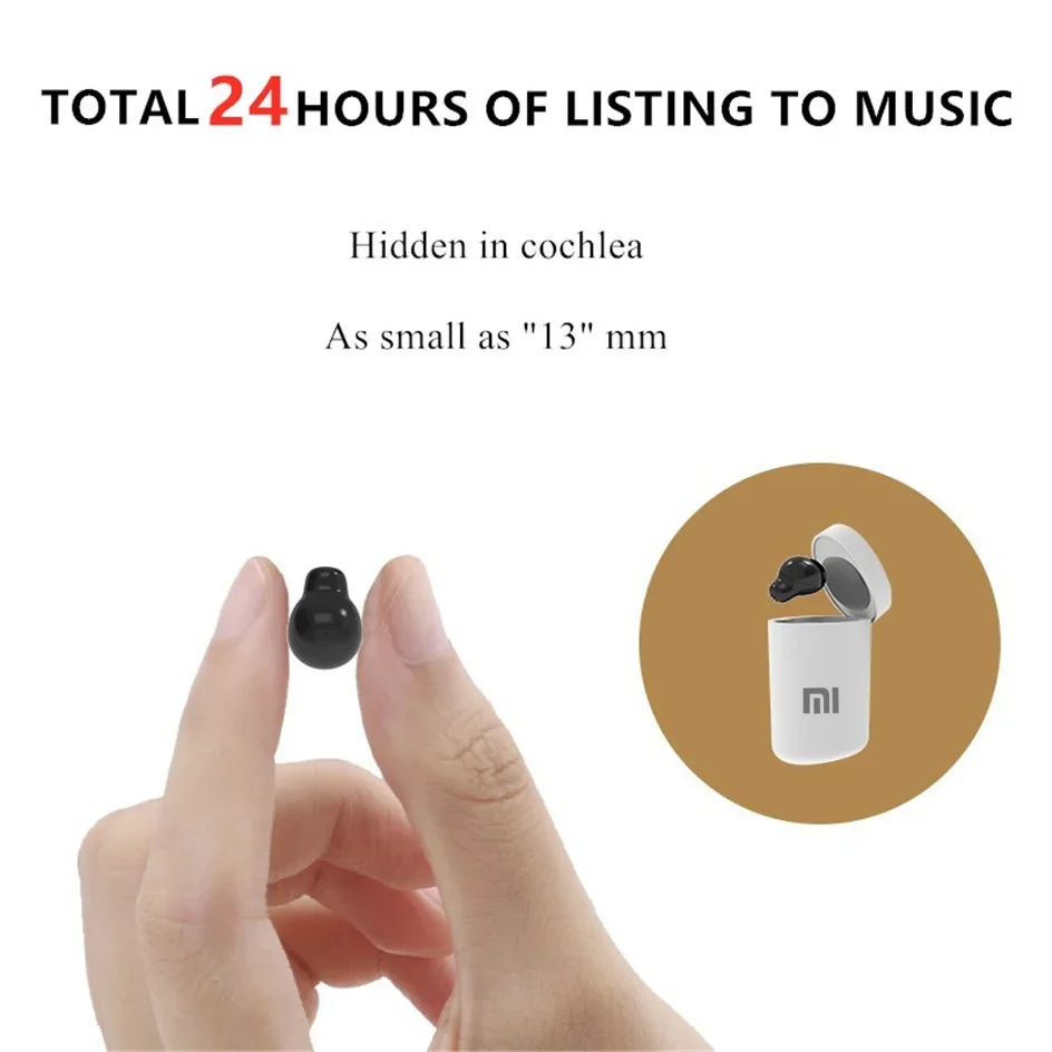 Xiaomi Invisible Bluetooth Headset Single-ear Wireless Headset TWS in-ear Sports Mini Headset Hands-free with Microphone