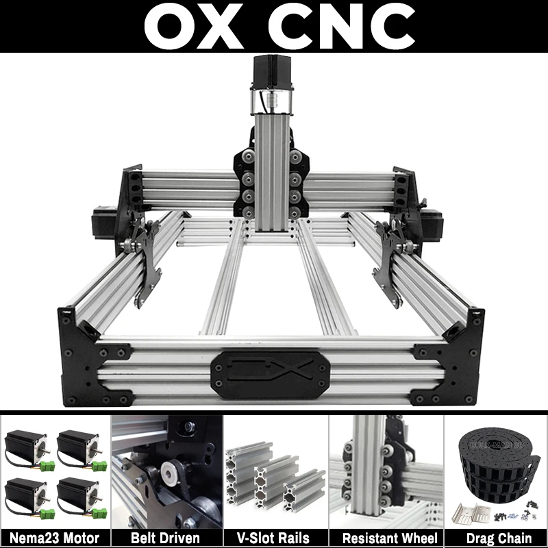Openbuilds OX CNC Machine Mechanical Kit 4-Axis Belt Driven Precise CNC ...