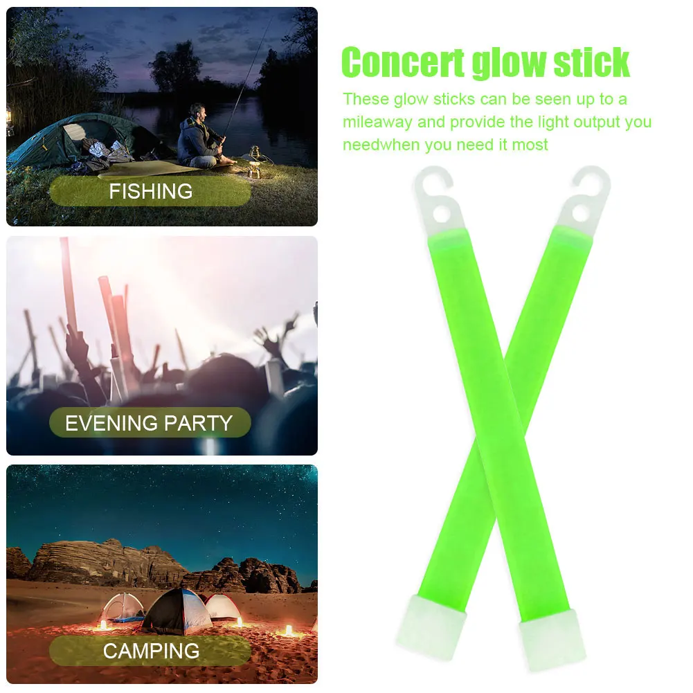 1/5pcs 6 Inch Survival Glowing Light Sticks Walking Hiking Camping SOS Gear Outdoor Sports Events Concert
