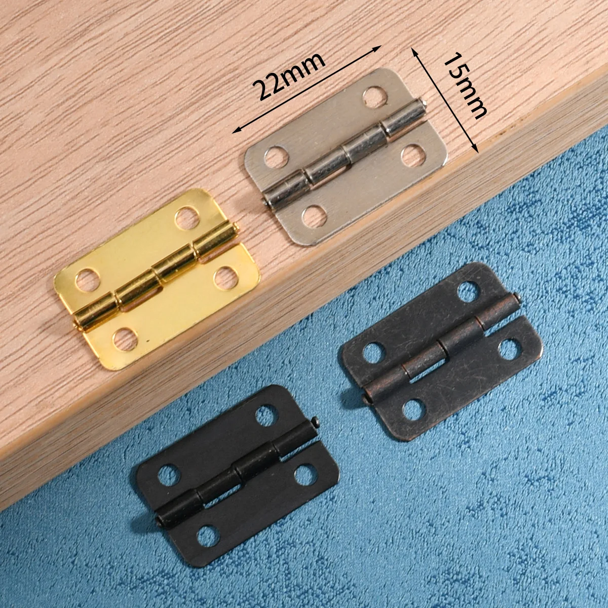 1 inch 22*15mm flat hinge wooden box gift box with tin and silver nickel-plated hinge.