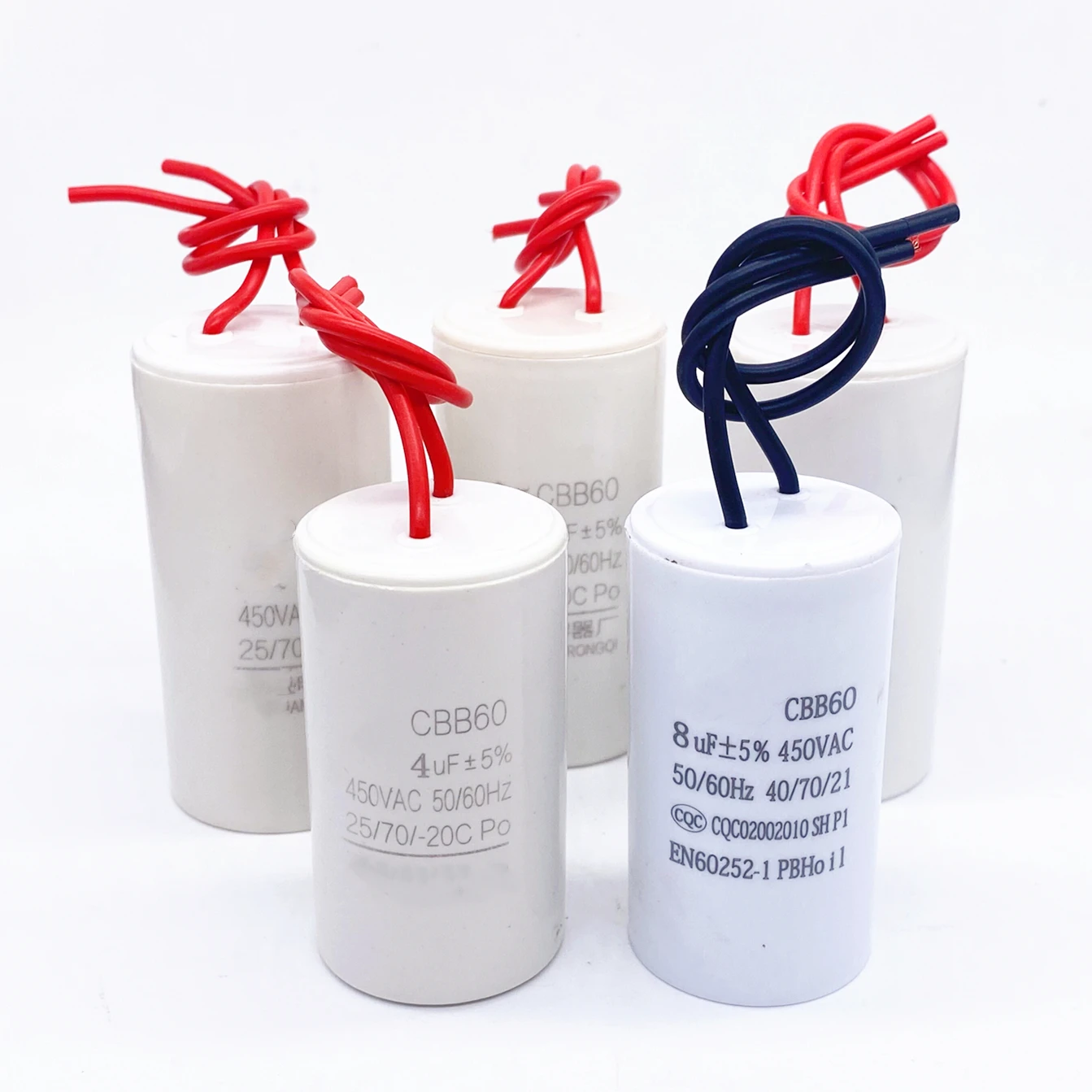 450V 3UF 4UF 5UF 6UF 8UF 10UF 12UF 15UF 18UF 20UF 25UF 30UF 35UF 40UF 45UF 50UF Motor Run Capacitors CBB60 Spade Tabs 450VAC motor run capacitor