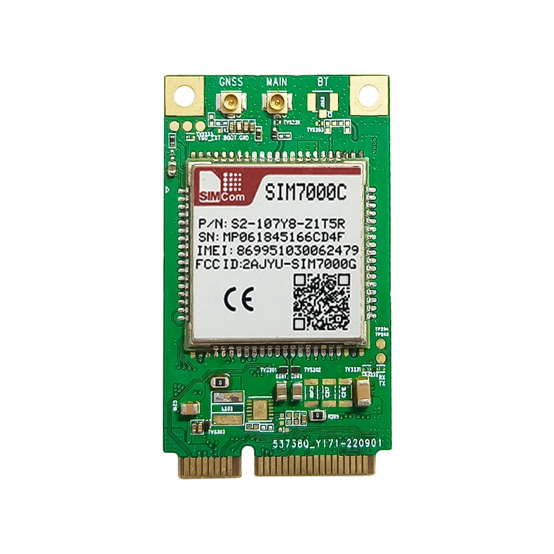 

SIMCOM SIM7000C MiniPcie B1/B3/B5/B8 NB-IoT модуль CAT-M1 (eMTC) GNSS (GPS, GLONASS), совместим с SIM900 SIM800 SIM7000C-PCIE