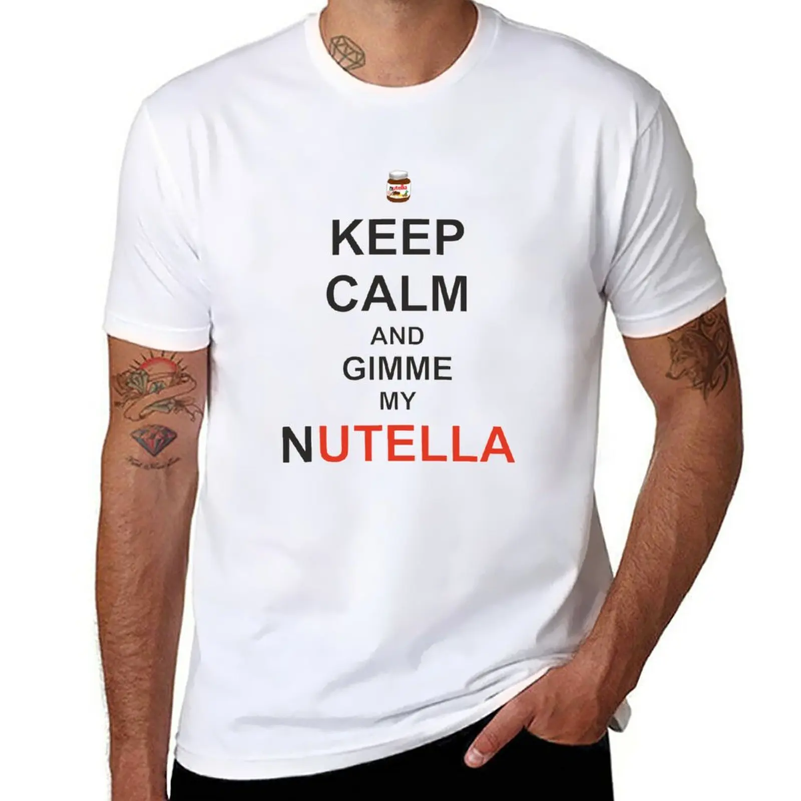 

Keep calm and gimme my nutella T-Shirt new edition hippie clothes blacks summer clothes slim fit t shirts for men